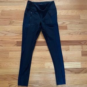 Athleta Leggings with Lots of Zippers and Cool Color Pattern